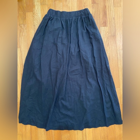 A&F Linen Cotton Black Maxi Skirt - Picture 2 of 4